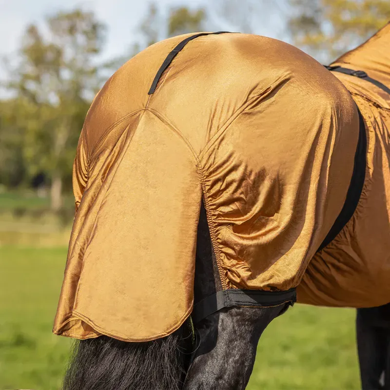 QHP Big Neck Sweet-Itch Combo Neck Fly Rug - Brown-4