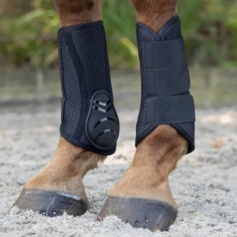 QHP Air Mesh Brushing Boots - Black-1