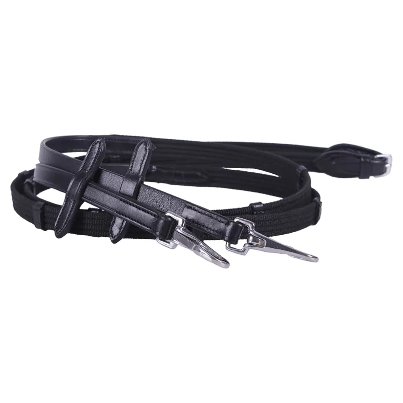 QHP Ceto Anatomical Bitless Bridle with Reins - Black-7