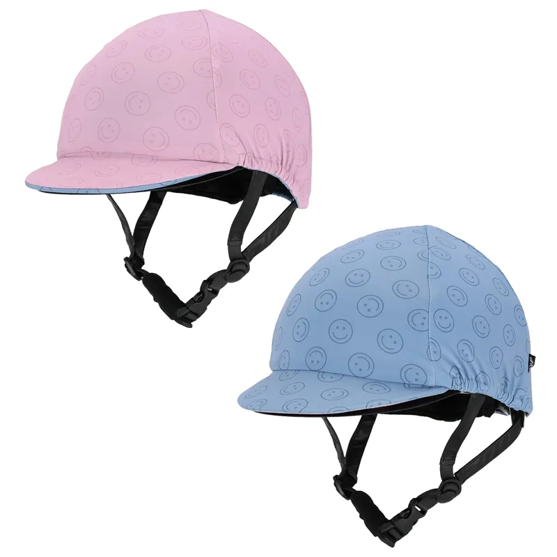 QHP Rosalynn Reversible Young Rider Hat Cover - Pink/Blue-1
