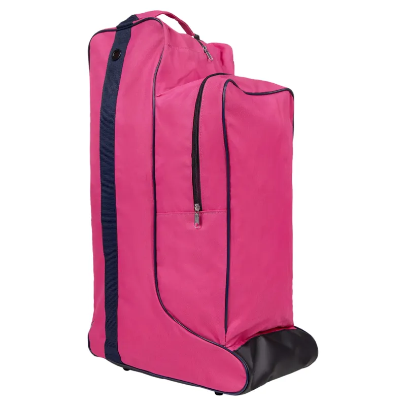 QHP Combi Boots and Helmet Bag - Fuchsia/Navy
