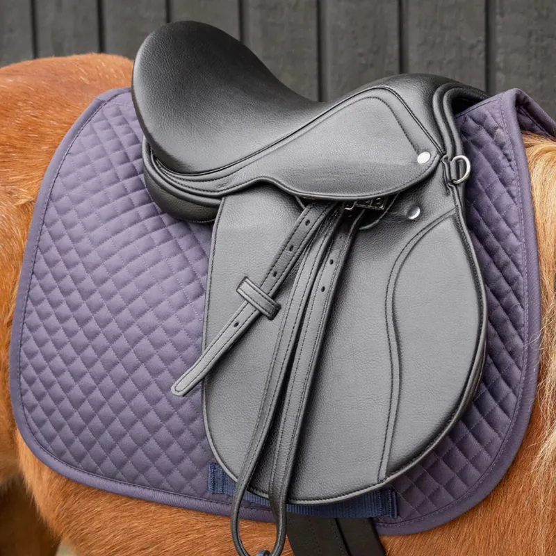 QHP Complete Pony Saddle and Bridle Set - Black-1