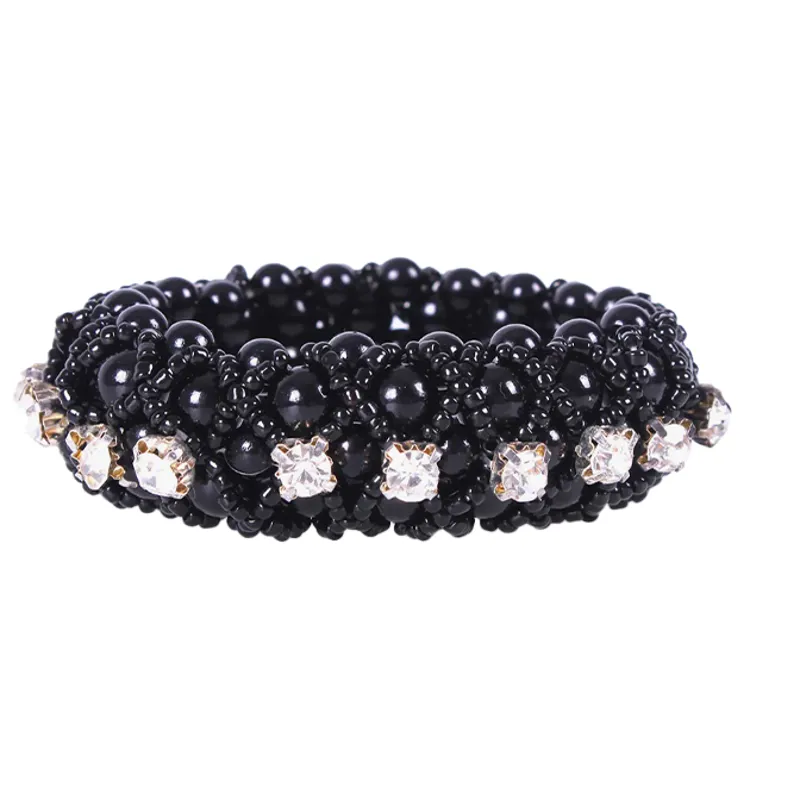 QHP Diamond Scrunchie - Black