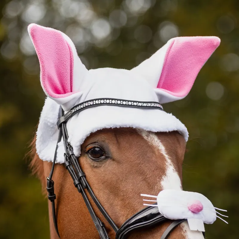 QHP Easter Bunny Novelty Horse Ear Hat - White