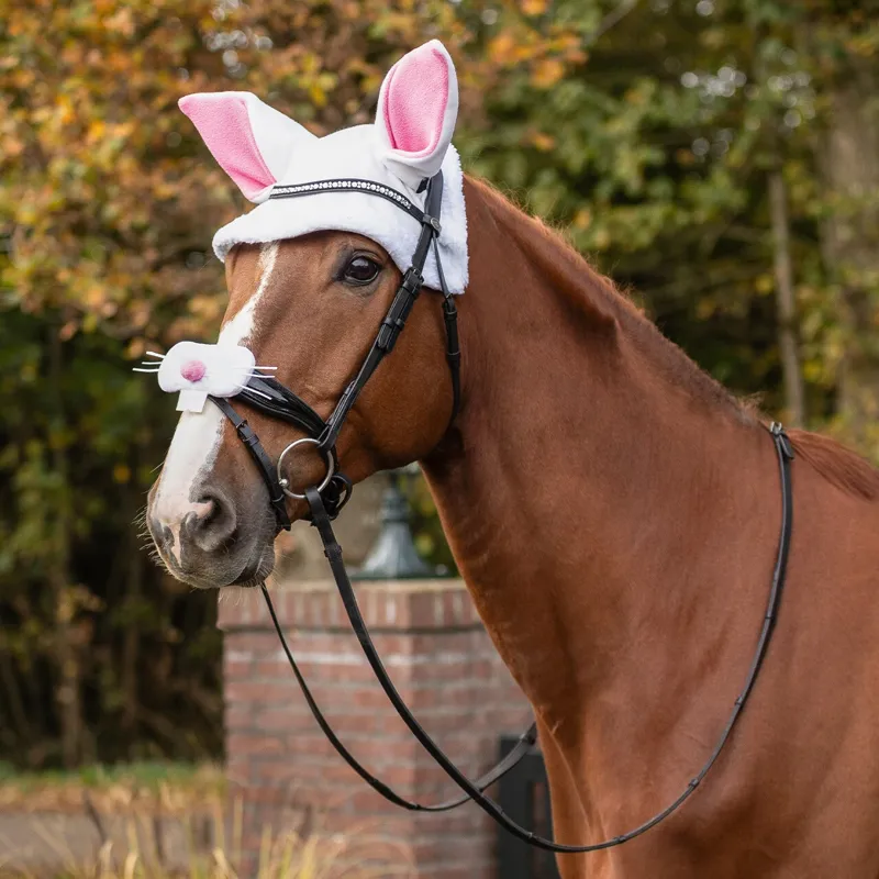 QHP Easter Bunny Novelty Horse Ear Hat - White-2
