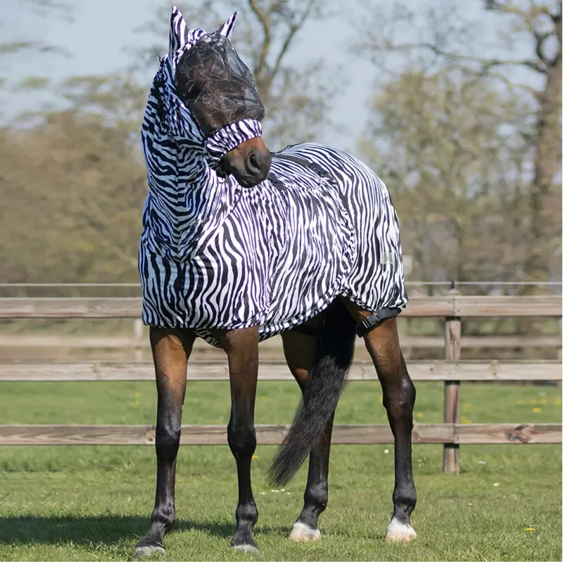 QHP Eczema Fly Mask with Ears - White-1