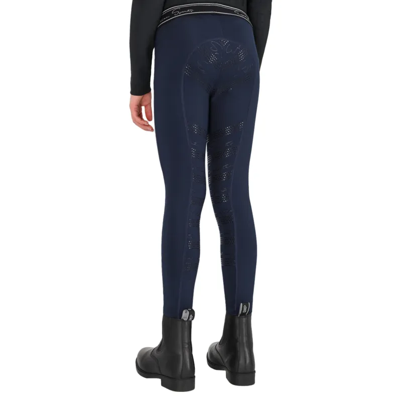 QHP Eden Junior Full Grip Riding Tights - Navy-1
