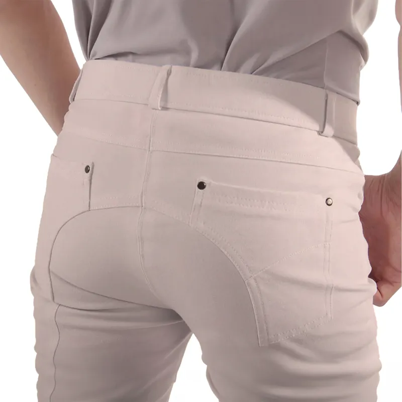 QHP Fillip Knee Grip Junior Boys Competition Breeches - Beige-2