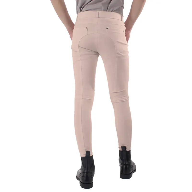 QHP Fillip Knee Grip Junior Boys Competition Breeches - Beige-1