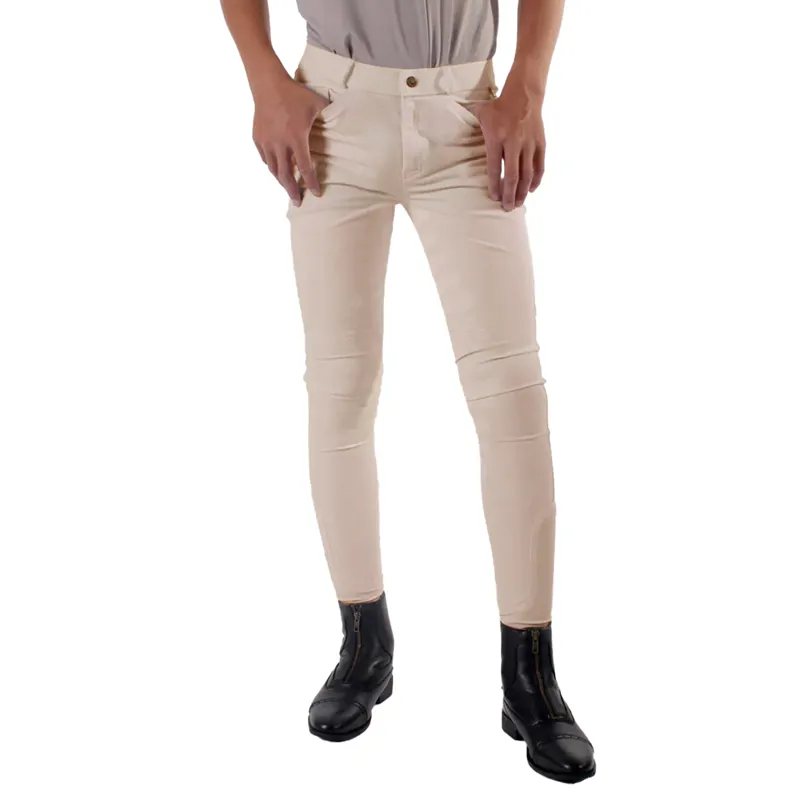 QHP Fillip Knee Grip Junior Boys Competition Breeches - Beige