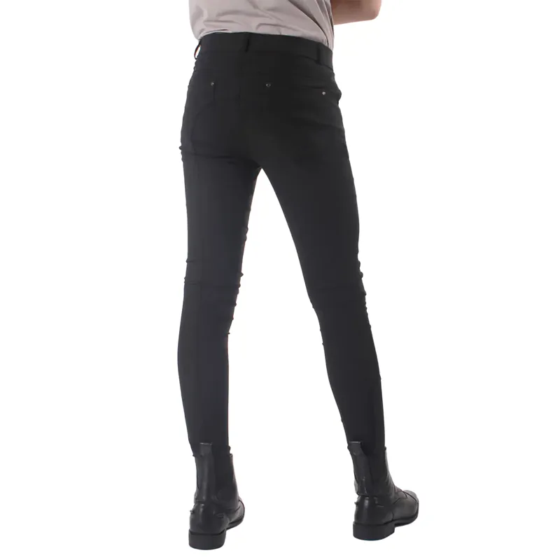 QHP Fillip Knee Grip Junior Boys Breeches - Black-1