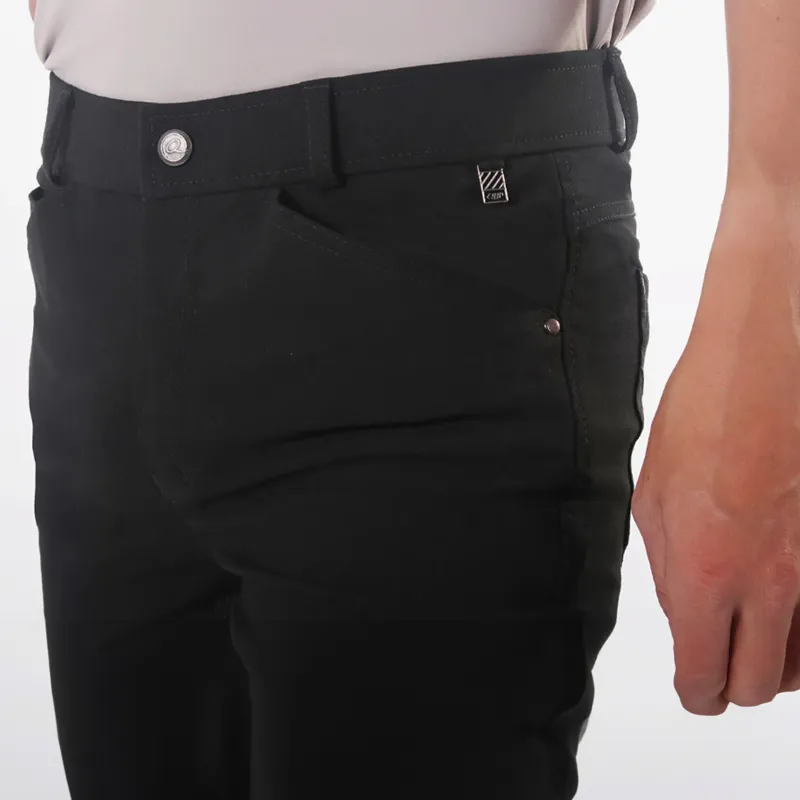 QHP Fillip Knee Grip Junior Boys Breeches - Black-6