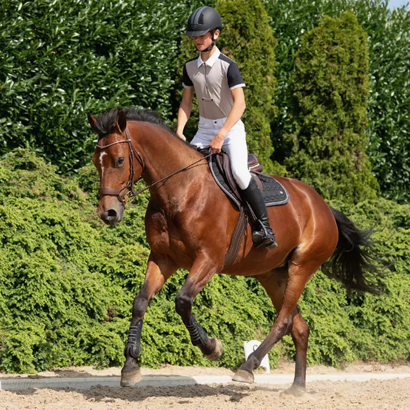 QHP Fillip Knee Grip Junior Boys Competition Breeches - White-6