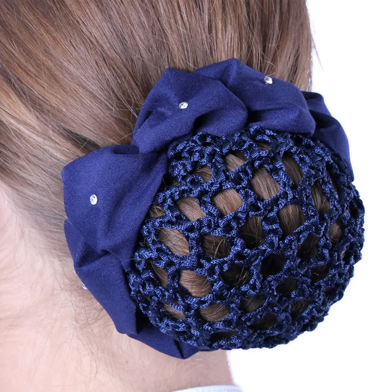QHP Flower Hair Bow - Navy-1