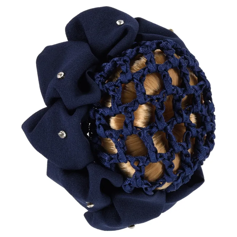 QHP Flower Hair Bow - Navy