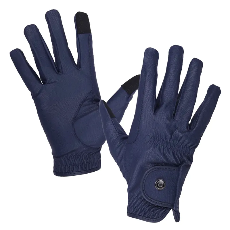 QHP Force Adults Riding Gloves - Navy