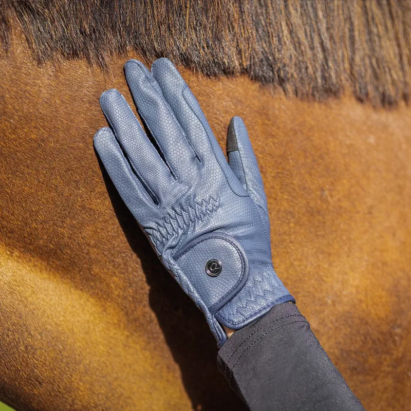 QHP Force Adults Riding Gloves - Navy-2