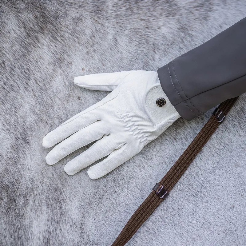 QHP Force Adults Riding Gloves - White-1