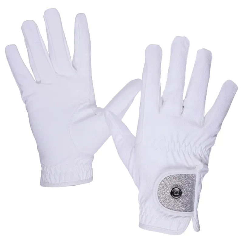 QHP Glitz Ladies Riding Gloves - White