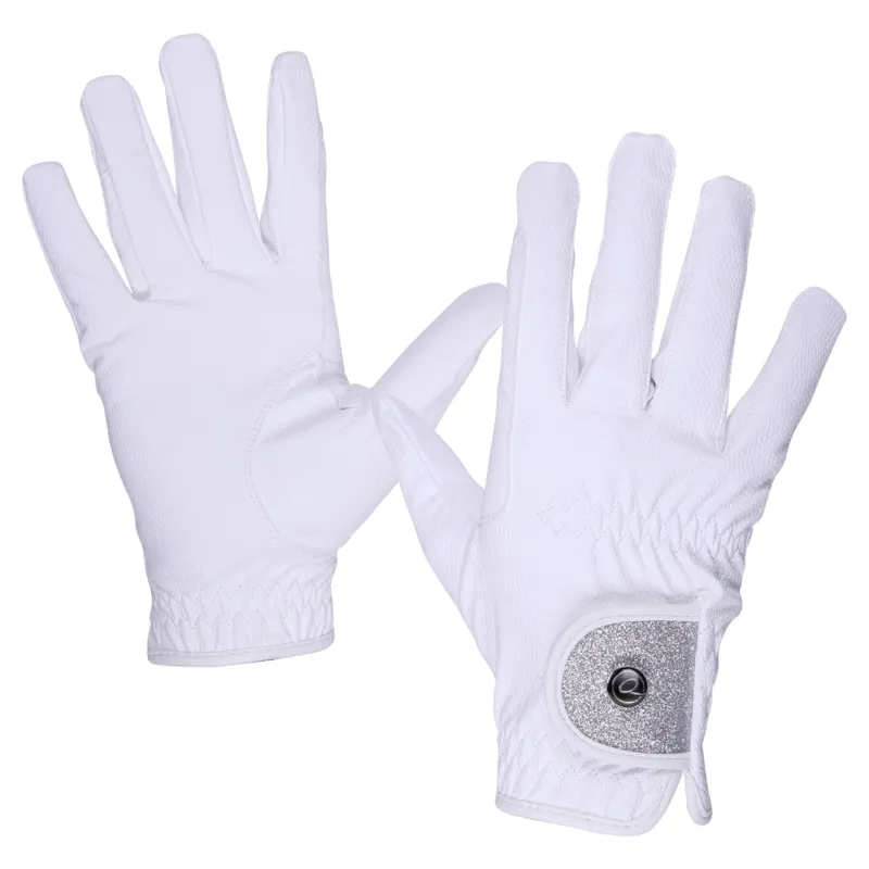 QHP Glitz Ladies Riding Gloves - White