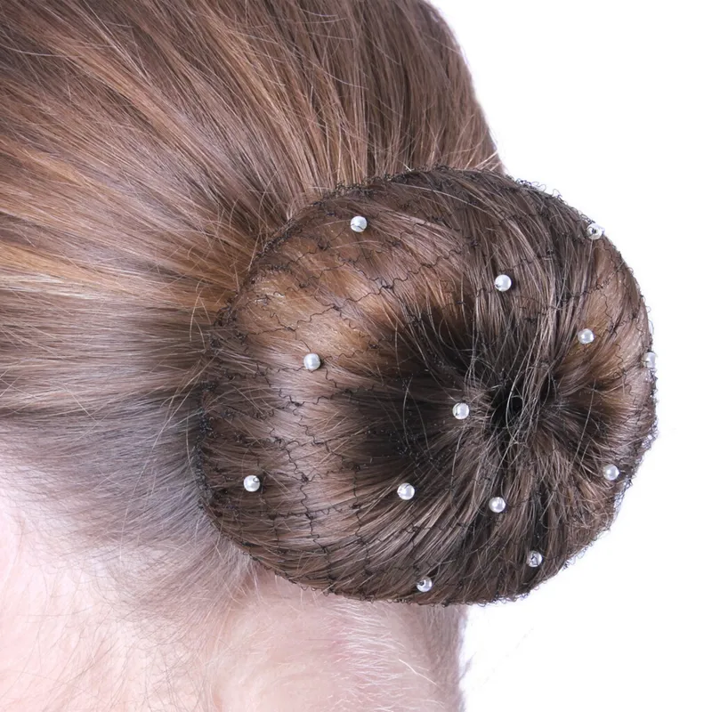 QHP Invisible Pearl Hairnet - Black-1