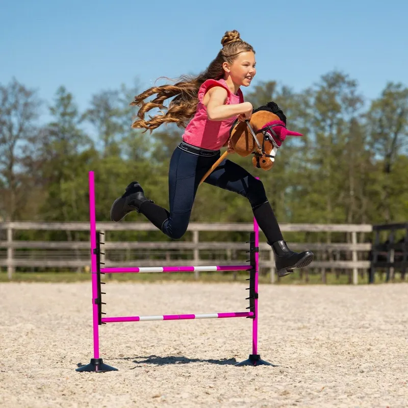 QHP Hobby Horse Jump Set - Fuchsia-3
