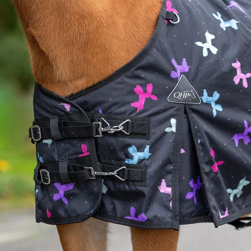 QHP Isalyn 100g Turnout Rug - Unicorn Dream-2