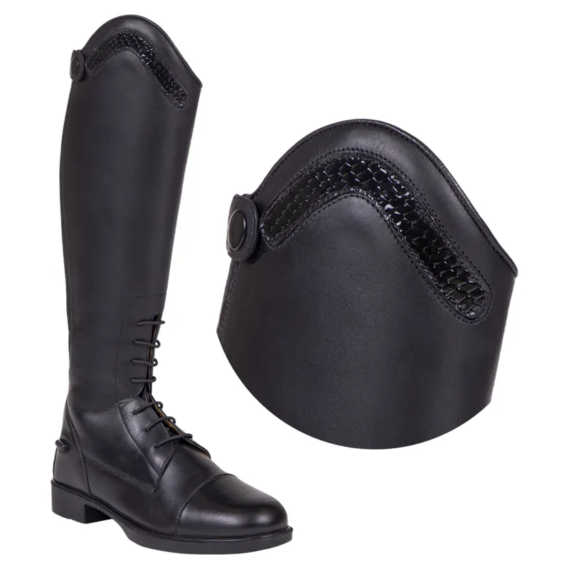 QHP Jaimy Exchangeable Riding Boot Tops - Crocodile Black