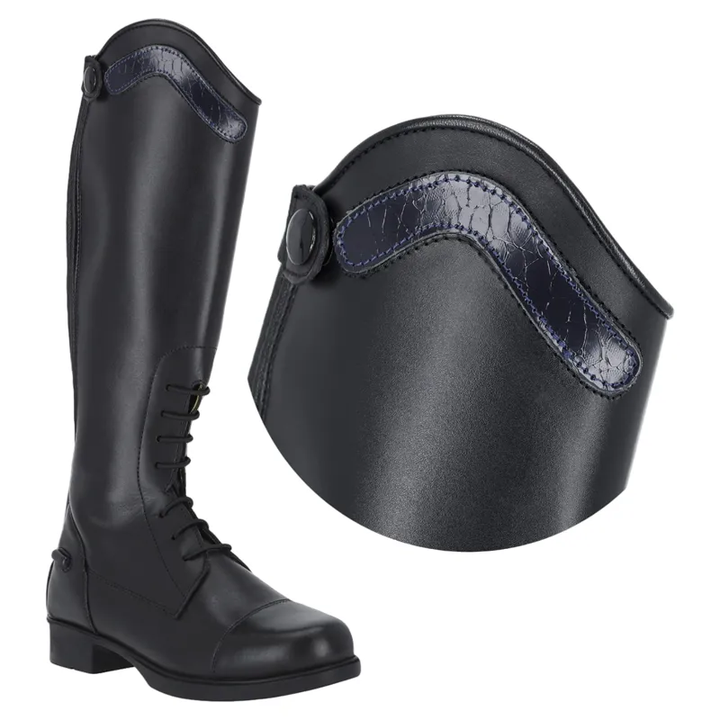QHP Jaimy Exchangeable Riding Boot Tops - Crocodile Navy