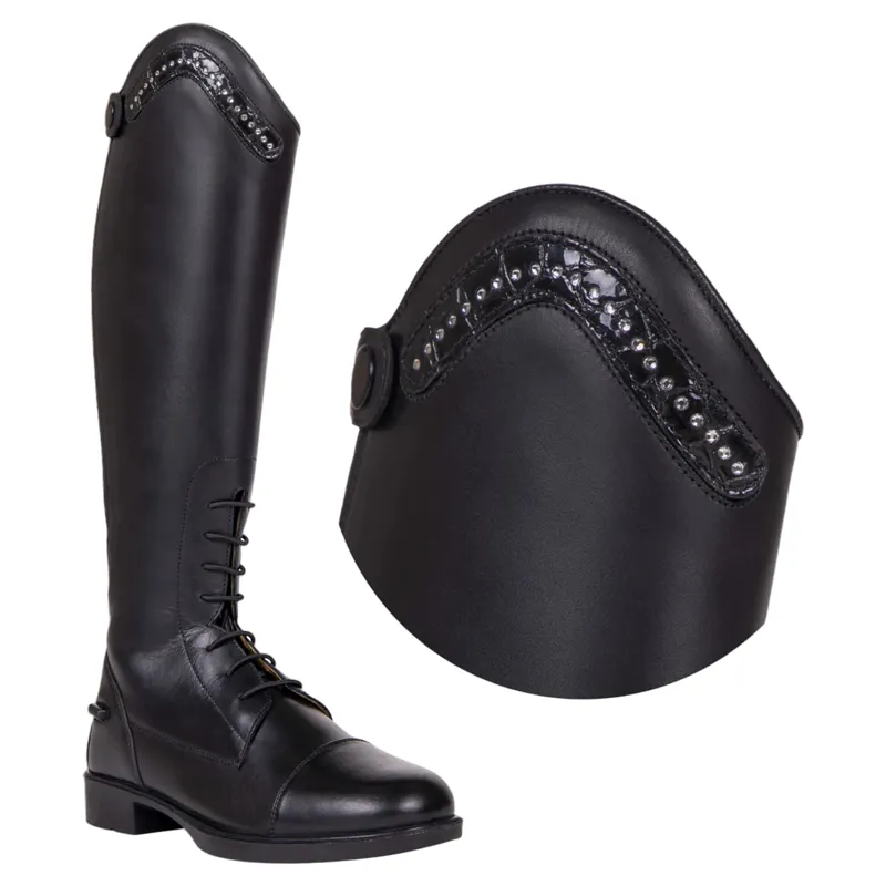 QHP Jaimy Exchangeable Riding Boot Tops - Crocodile Shine