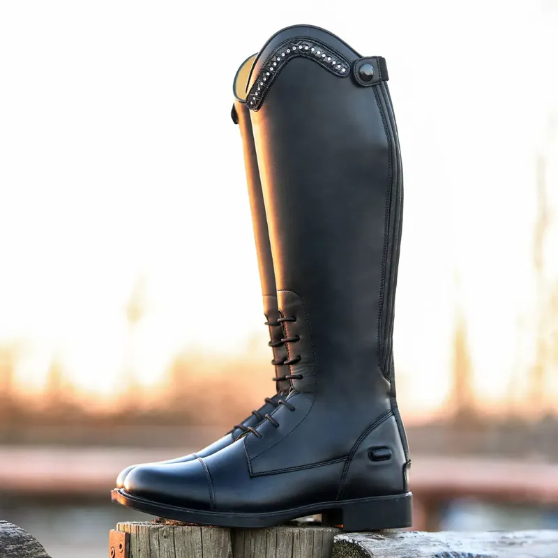 QHP Jaimy Exchangeable Riding Boot Tops - Crocodile Shine-1