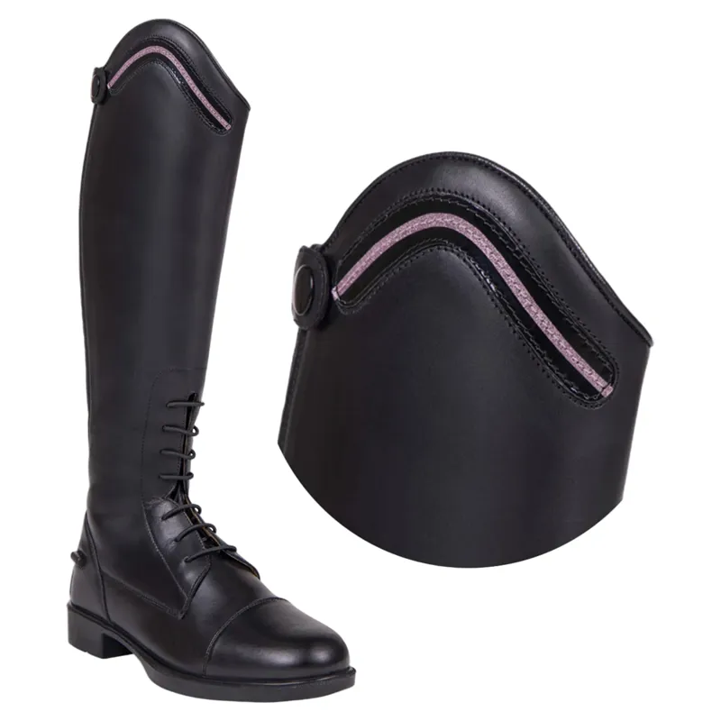 QHP Jaimy Exchangeable Riding Boot Tops - Crocodile Pink Shine