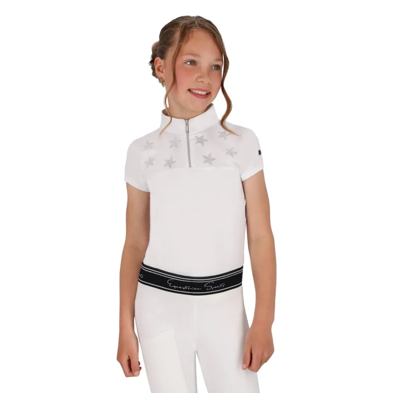 QHP Jipp Junior Girls Show Shirt - White