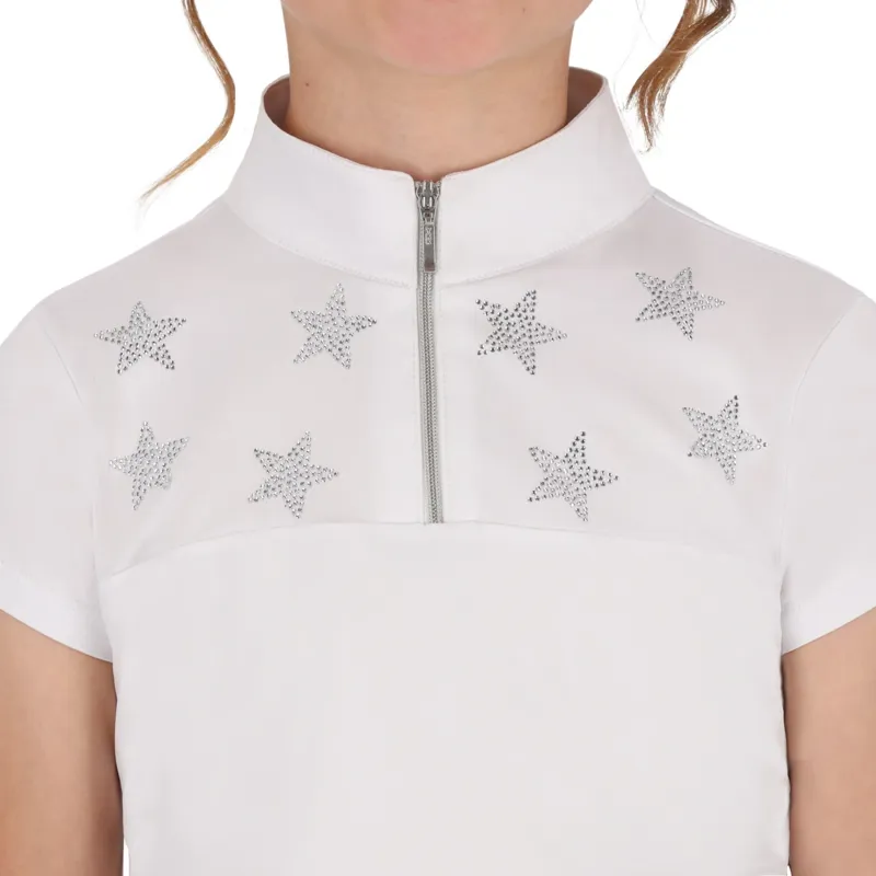 QHP Jipp Junior Girls Show Shirt - White-4