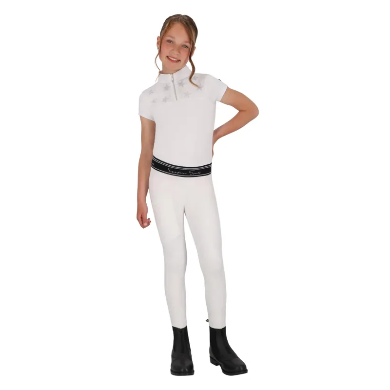 QHP Jipp Junior Girls Show Shirt - White-5