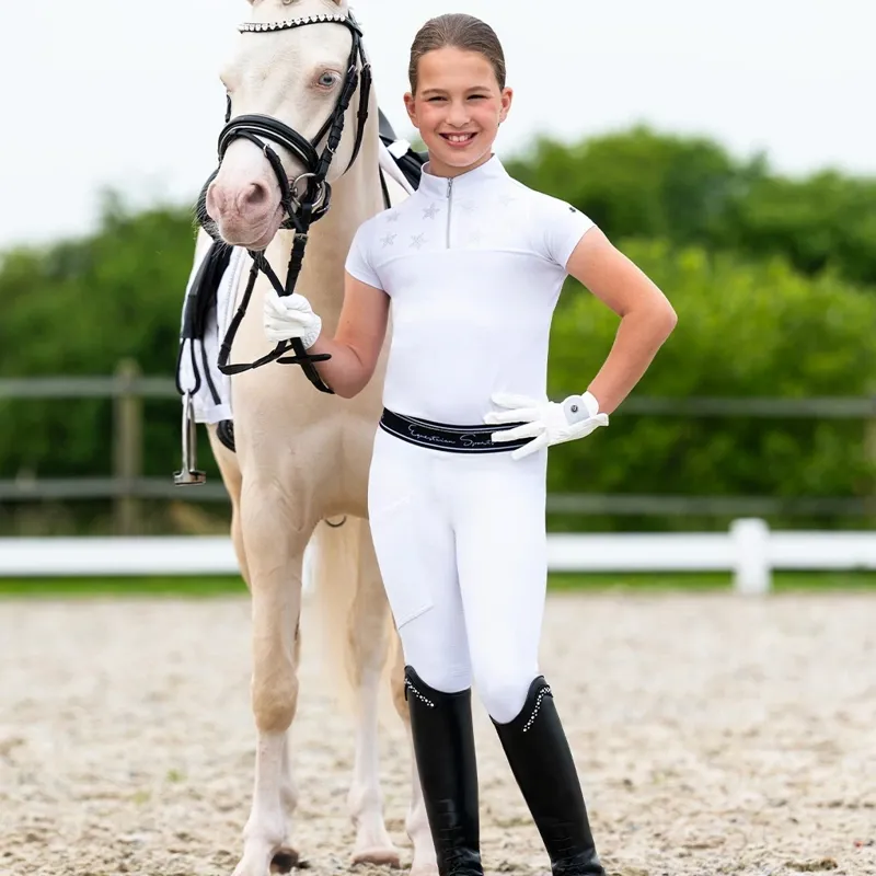 QHP Jipp Junior Girls Show Shirt - White-6