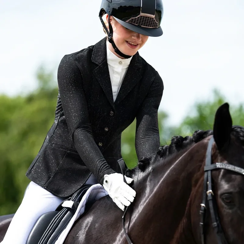 QHP Kynlee Glitter Womens Show Jacket - Black-8