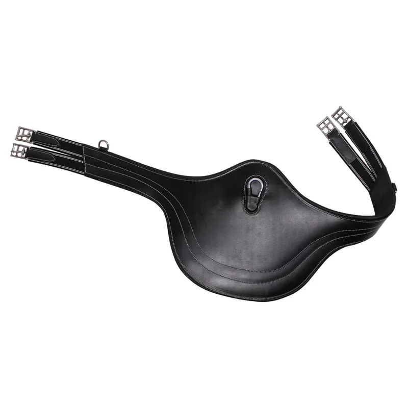QHP Luxury Stitching Belly Guard Girth - Black