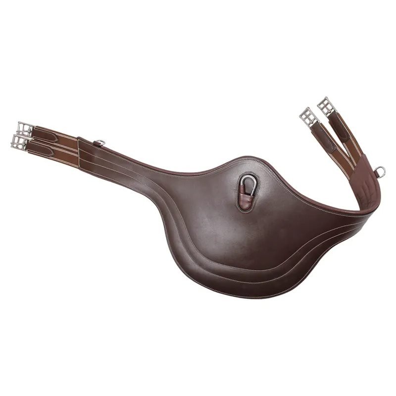 QHP Luxury Stitching Belly Guard Girth - Dark Brown