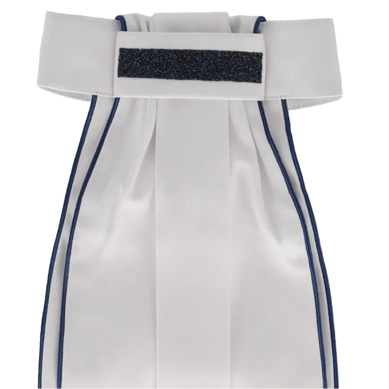 QHP Miyah Stock Tie - White/Navy-2