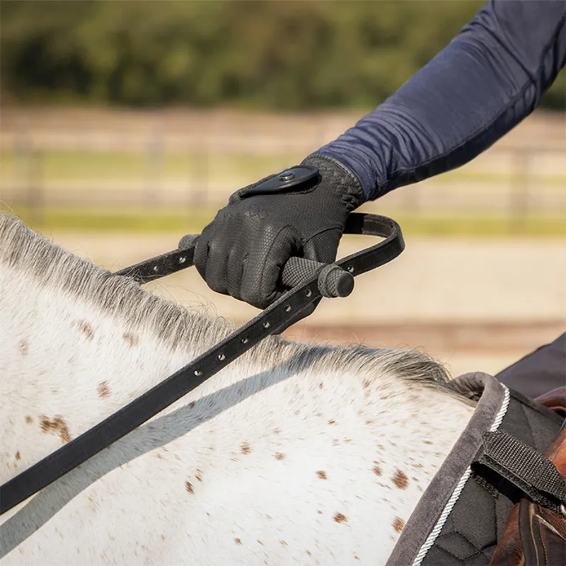 QHP One Hand Leather Reins - Black