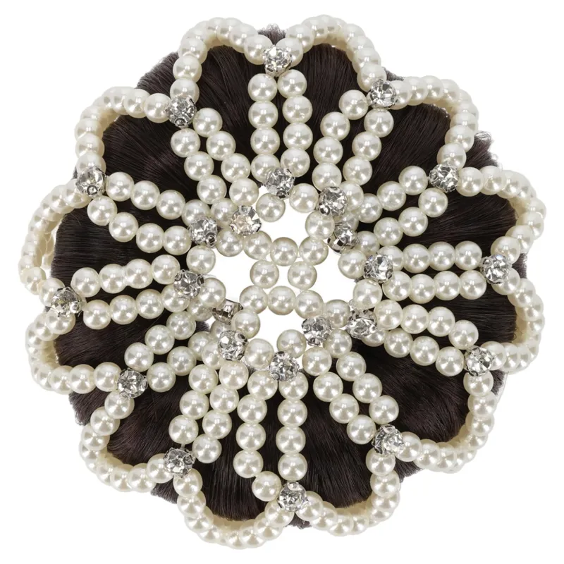 QHP Pearl Hairnet with Strass - White