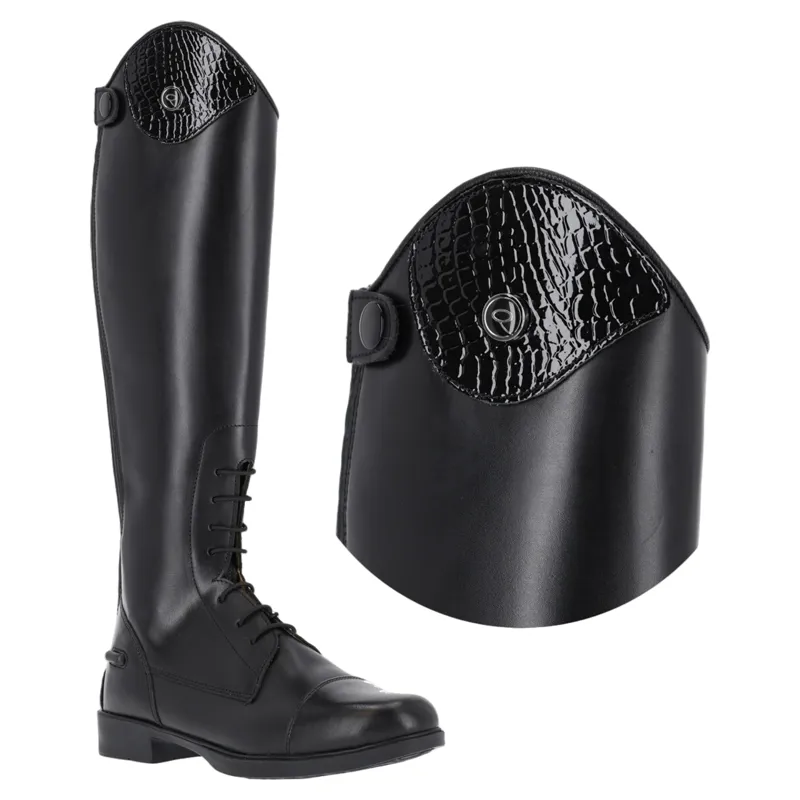 QHP Romy Riding Boot Exchangeable Top - Crocodile - Black
