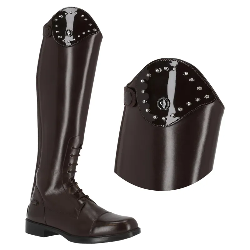 QHP Romy Crystal Exchangeable Riding Boot Top - Brown
