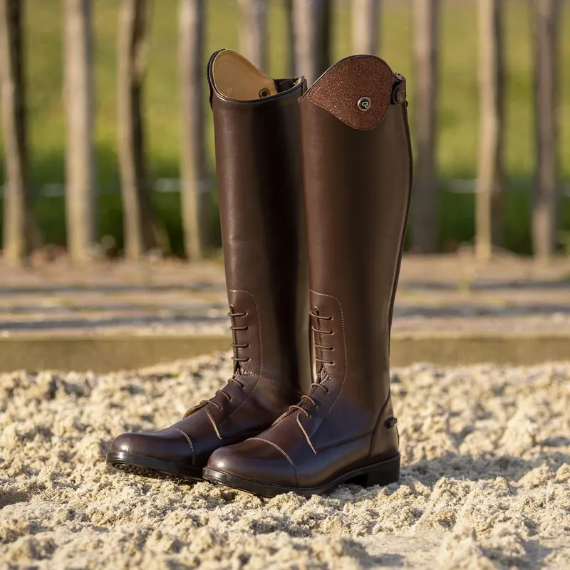 QHP Romy Riding Boot Exchangeable Top - Glitter Brown-1