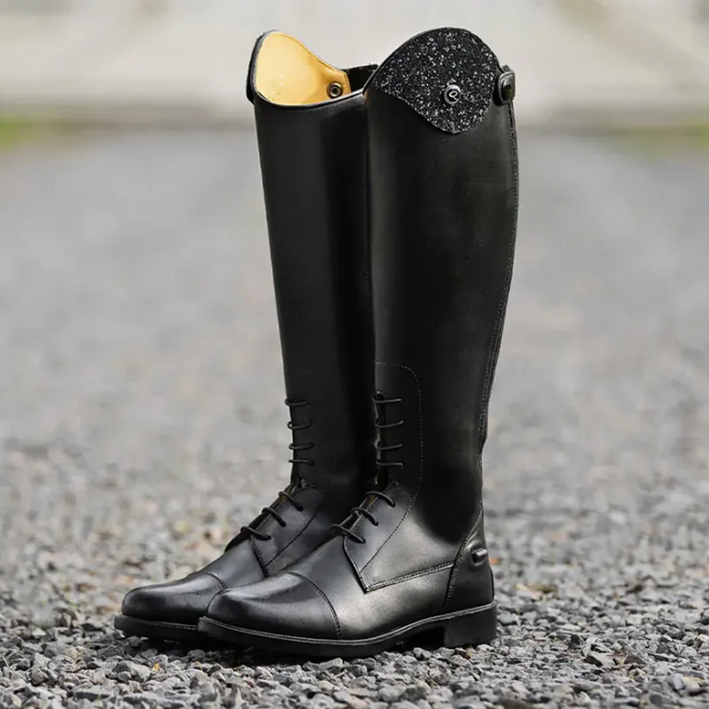 QHP Romy Junior Girls Tall Riding Boots - Black-10