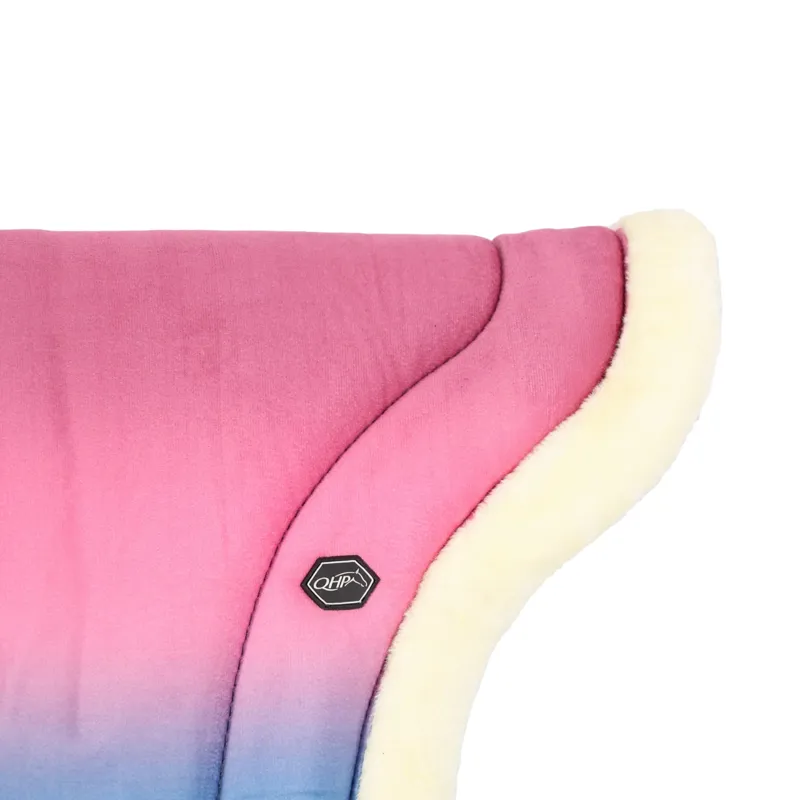 QHP Rosalynn Bareback Pad - Pink/Blue-1