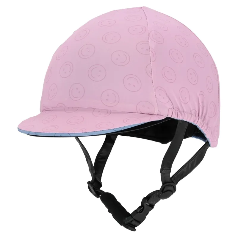 QHP Rosalynn Reversible Young Rider Hat Cover - Pink/Blue-3