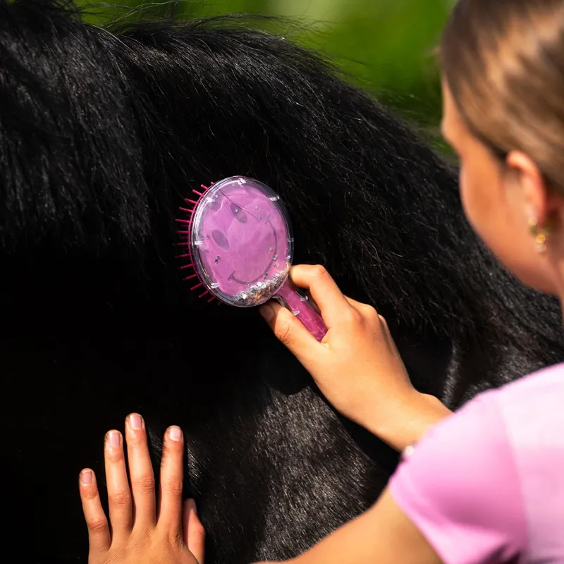QHP Rosalynn Mane and Tail Brush - Cheery Pink-2