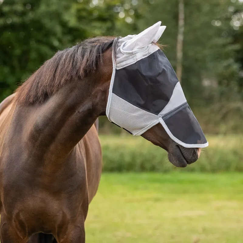 QHP Solaire Fly Mask - Grey-3